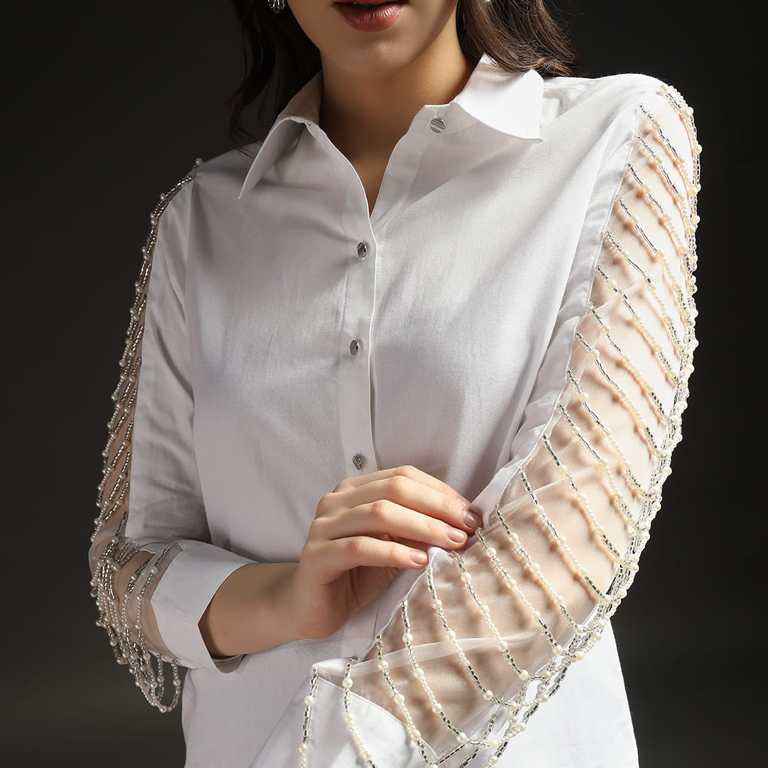 Cosmic Flow White Shirt